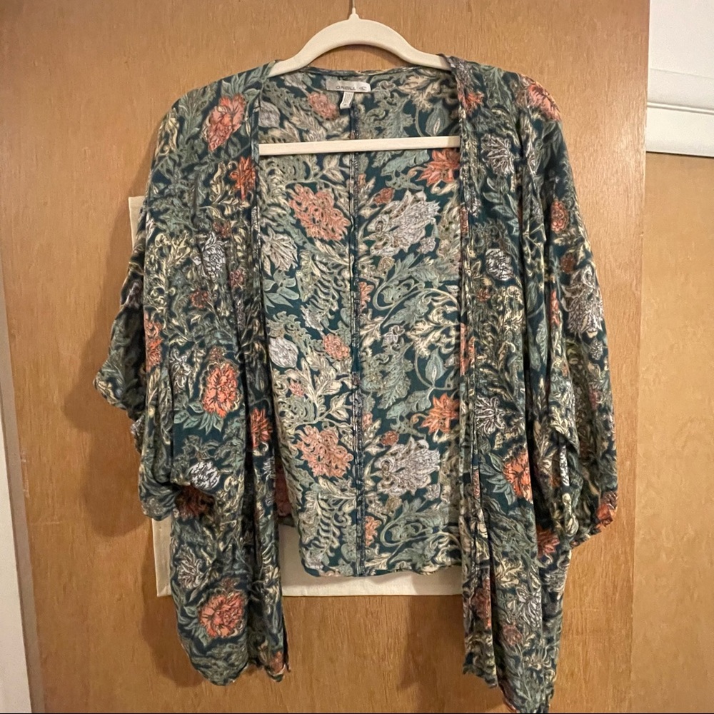 Green Floral Kimono